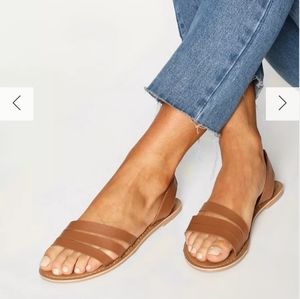 Tan Strap Sandals with back size 6